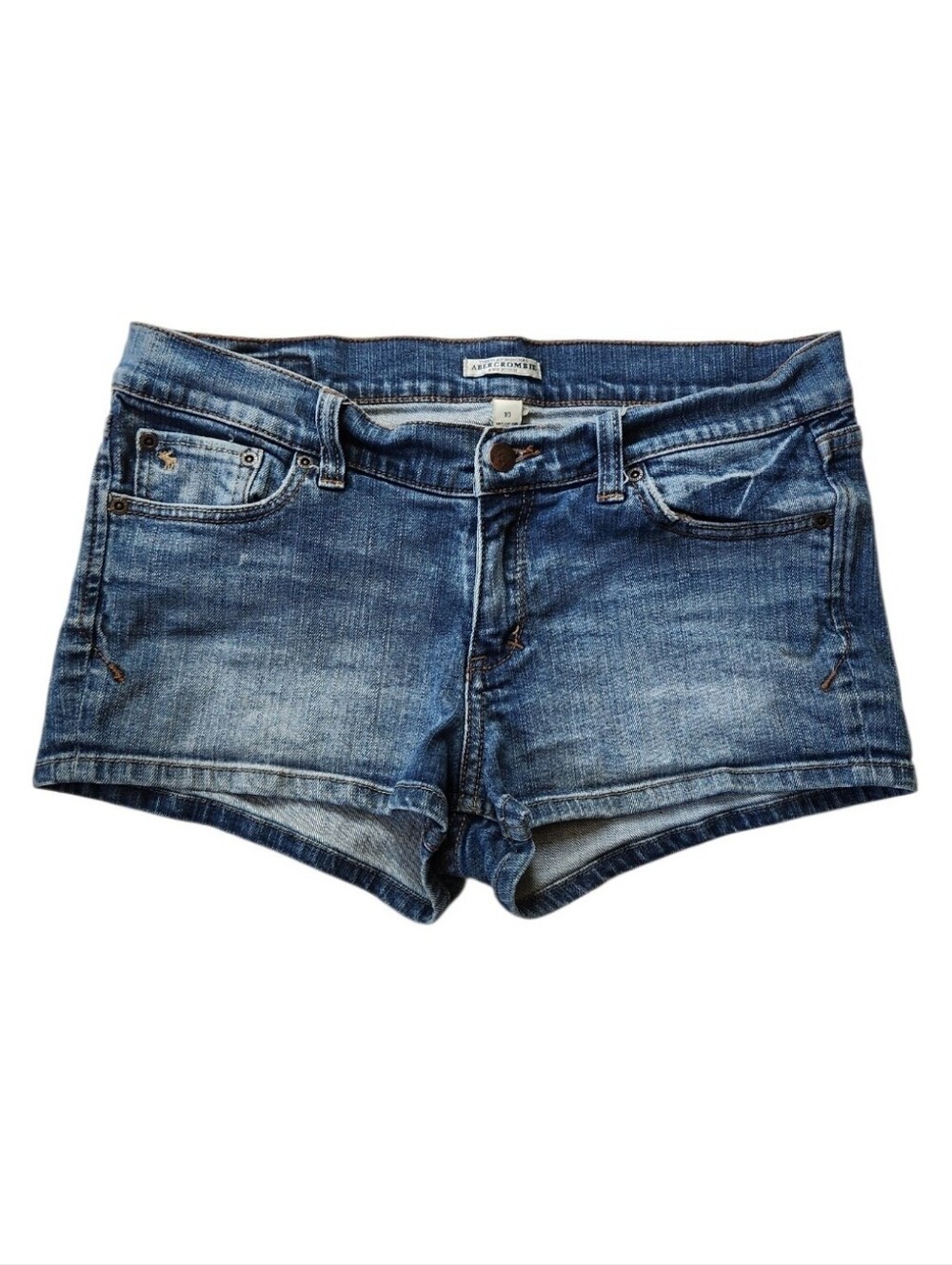 2010s Y2K Abercrombie & Fitch Denim Mini Shorts Low Rise Sz 10